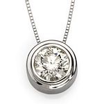 Bezel Set Diamond Necklace
